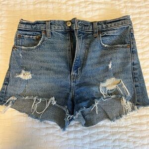 Abercrombie & Fitch Blue Distressed Jean Shorts